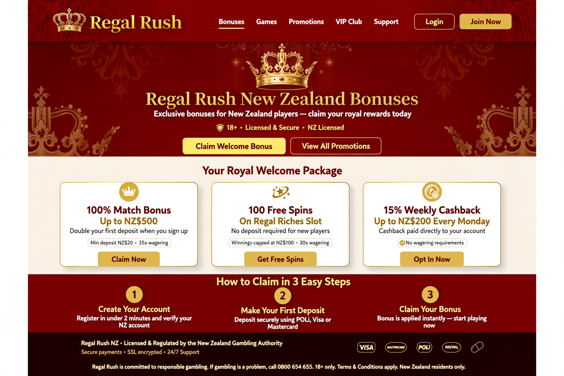 Regal rush new zealand bonuses – how to claim, compare and maximise rewards